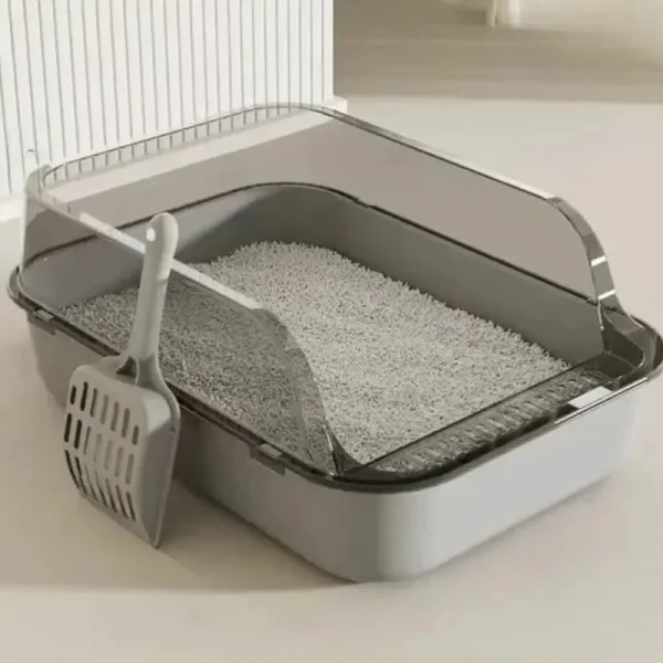 Semi-Enclosed Cat Litter Box