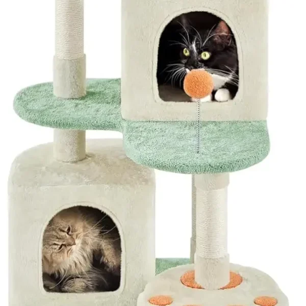 57.5in Cat Tree Tower with 2 Condos, 6 Scratching Posts
